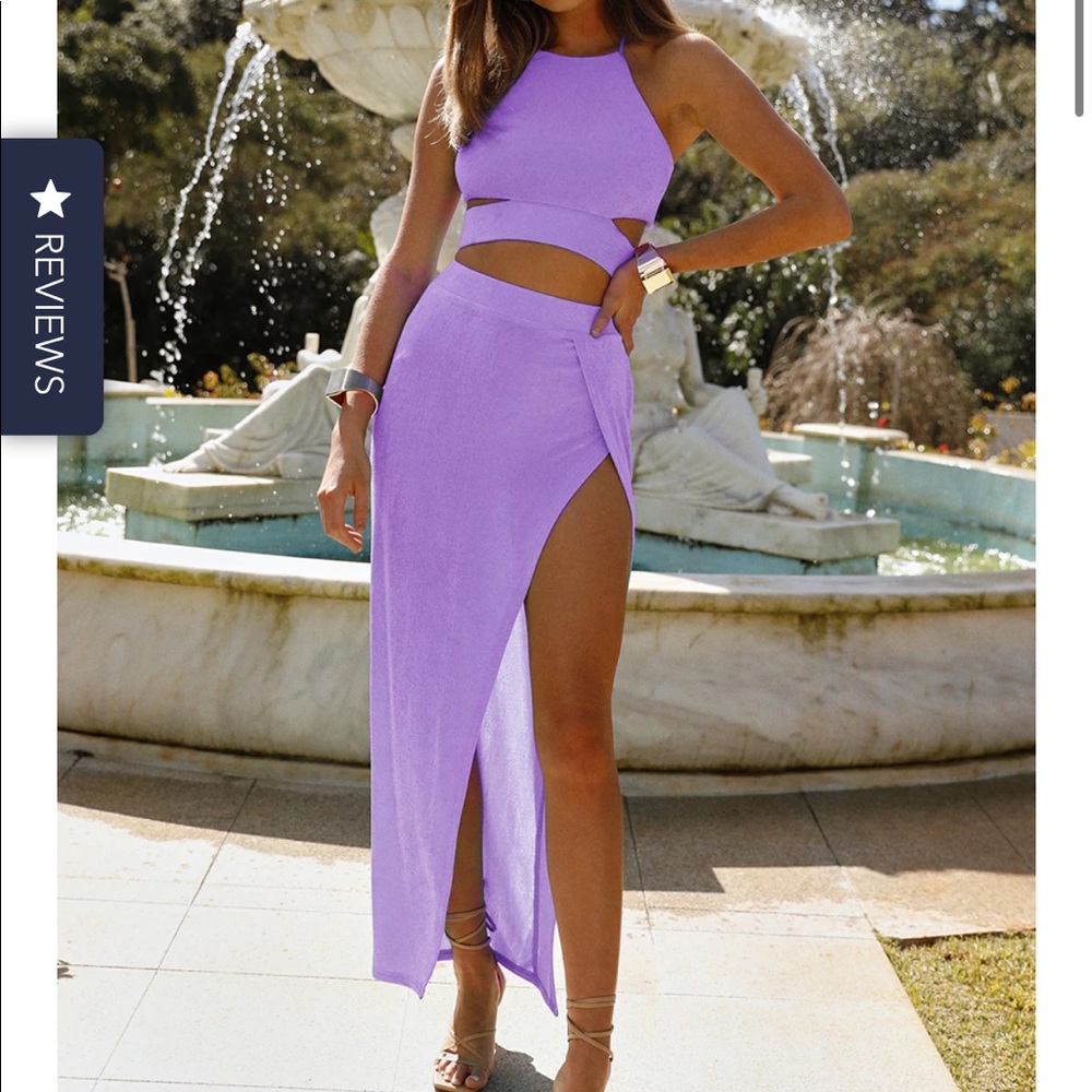 Runaway The Label Set - Desired Top Lilac with Desired Maxi Skirt